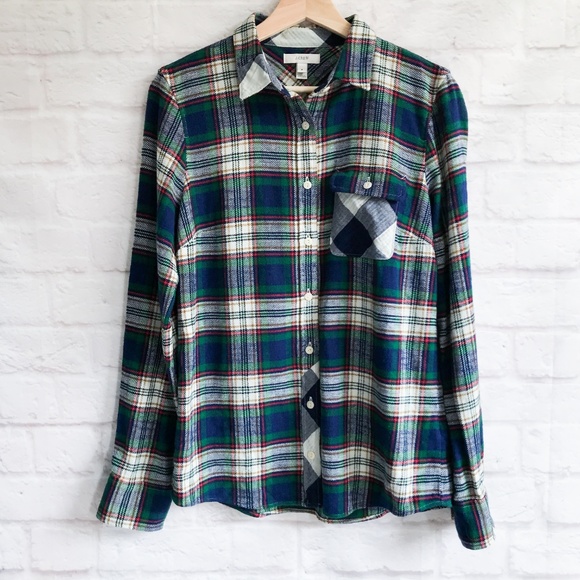 J. Crew Tops - J. Crew Deep Ivy Plaid Shirt